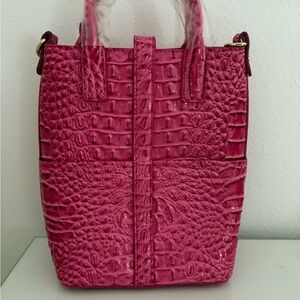 Pink Crocodile-Embossed Women's Bag